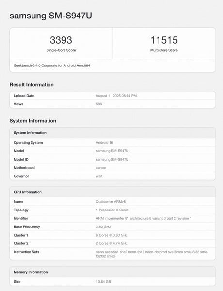 Galaxy S26 Edge, Snapdragon 8 Elite 2 işlemcili Geekbench'te görüldü - Tekno Muaz