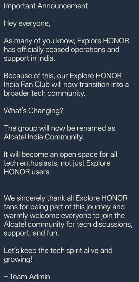 Honor, Hindistan'daki dönüşünü aniden iptal ediyor - Tekno Muaz