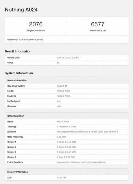 Lansman öncesi Geekbench'te Nothing Phone (3) keşfedildi - Tekno Muaz
