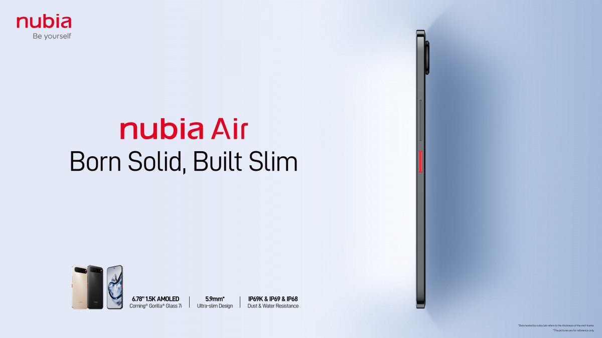 nubia Air, ince ve hafif tasarımıyla IP69K derecelendirmesi ile duyuruldu - Tekno Muaz