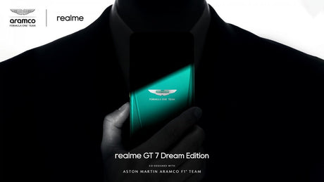 Realme, Aston Martin Aramco F1 takımı ile birlikte tasarlanan GT 7 Dream Edition'ı işaret ediyor. - Tekno Muaz