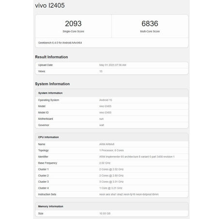 Uluslararası iQOO Neo10, farklı bir yonga setiyle Geekbench testinden geçti - Tekno Muaz