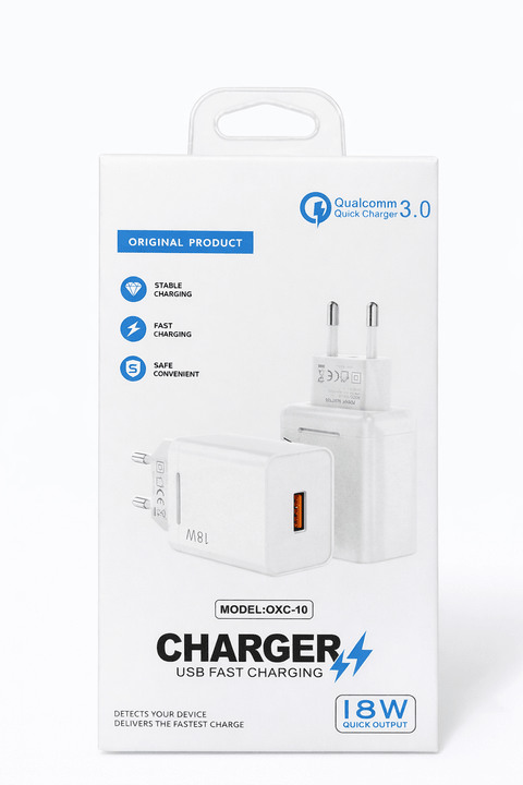 18W USB Hızlı Şarj Adaptörü | QC 3.0 Destekli | Güvenli ve Stabil Şarj ürünü - Şarj Aleti kategorisi | Tekno Muaz