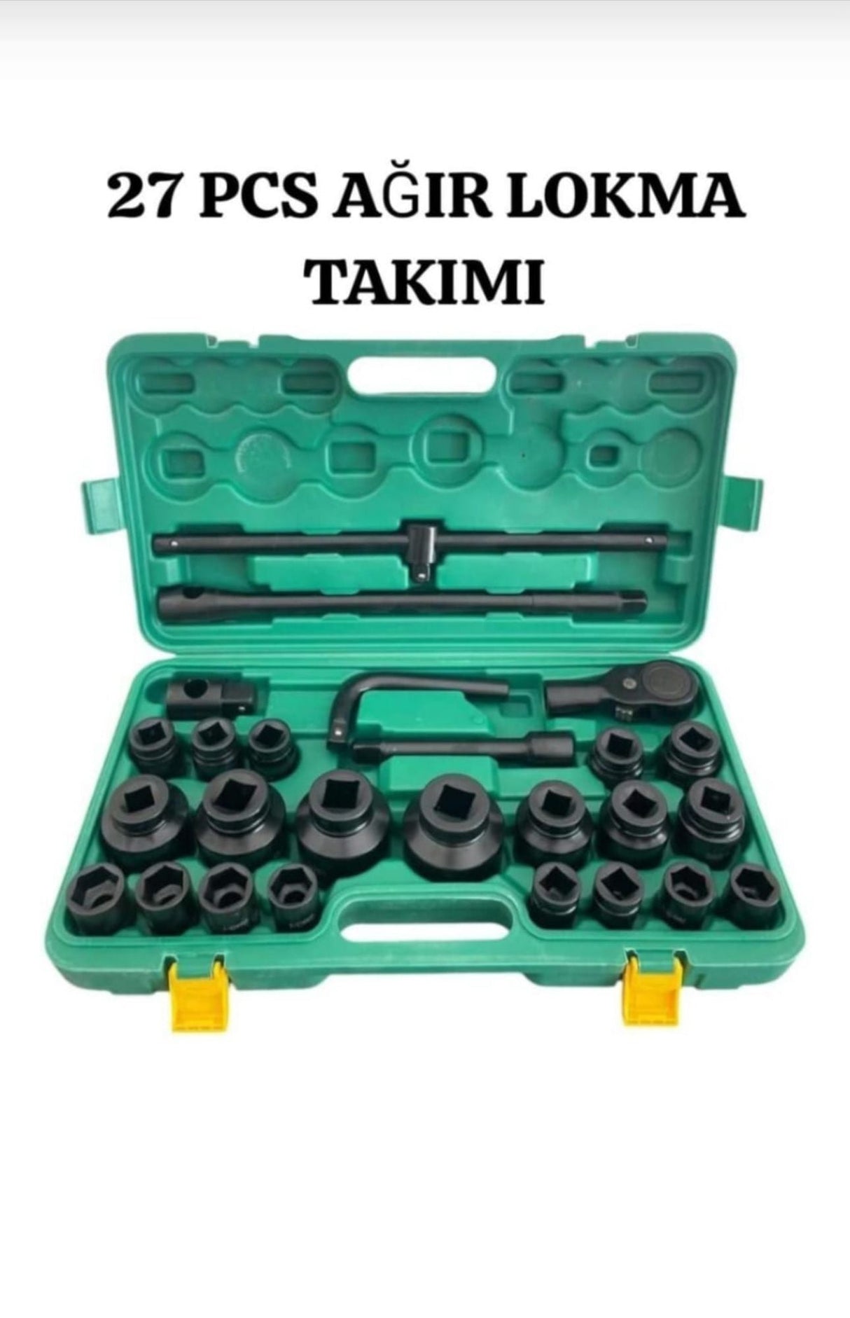27 Parça Ağır Hizmet Lokma Anahtar Takımı – Darbeye Dayanıklı Set | Hırdavat | TeknoMuaz