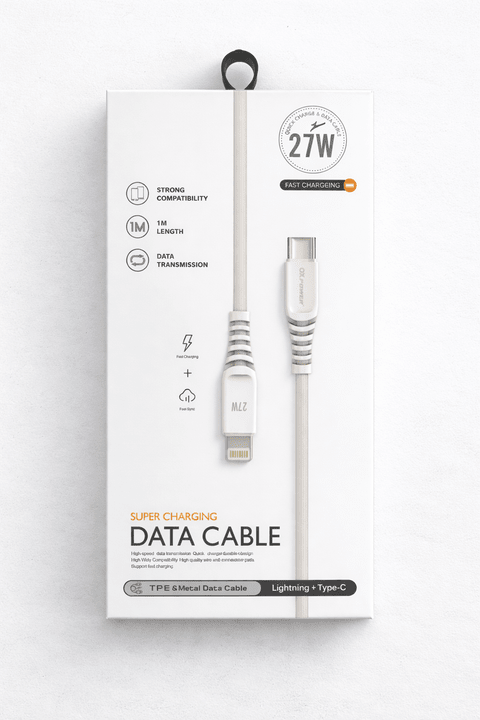 27W Lightning + Type - C Hızlı Şarj Data Kablosu (1 Metre) – Hızlı Şarj ve Veri Aktarımı ürünü - Şarj Aleti kategorisi | Tekno Muaz