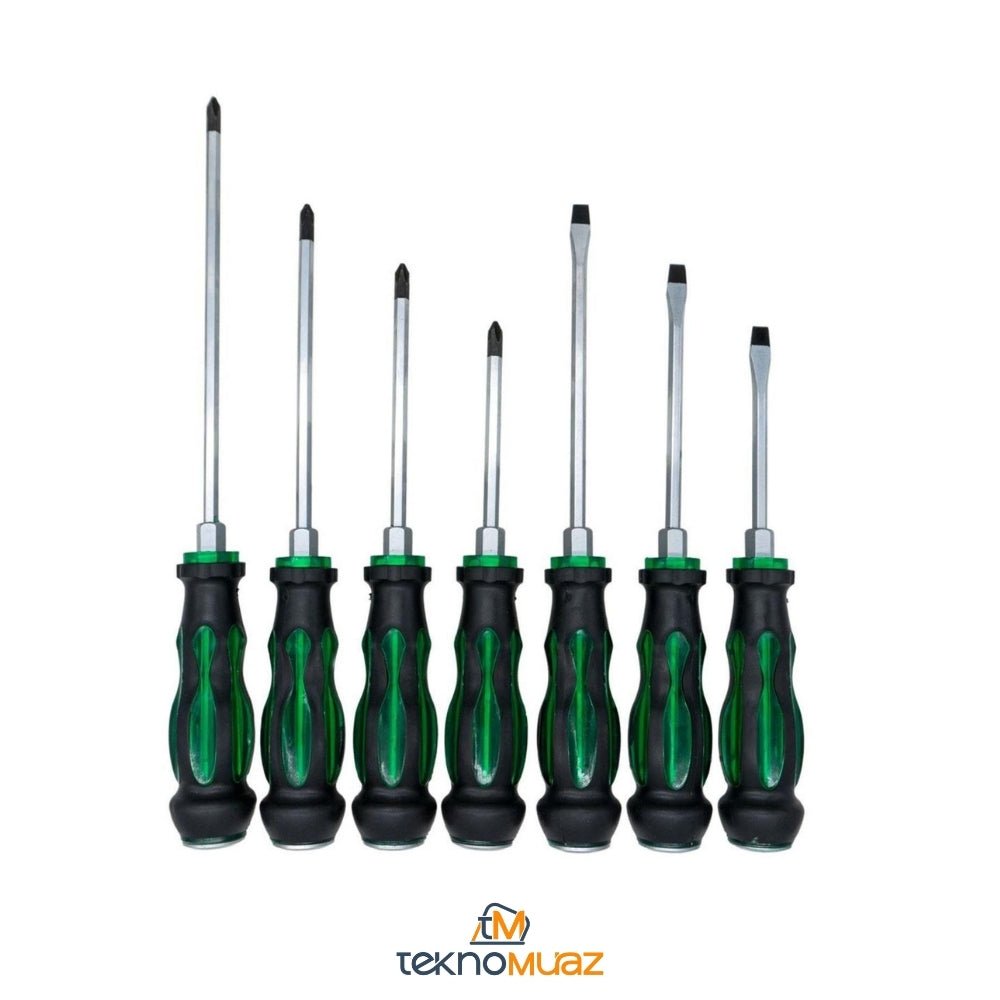 7 Parça NEXON 6060 Darbeli Düz/Yıldız Tornavida Takımı Bez Çantalı ürünü - Hırdavat kategorisi | Tekno Muaz