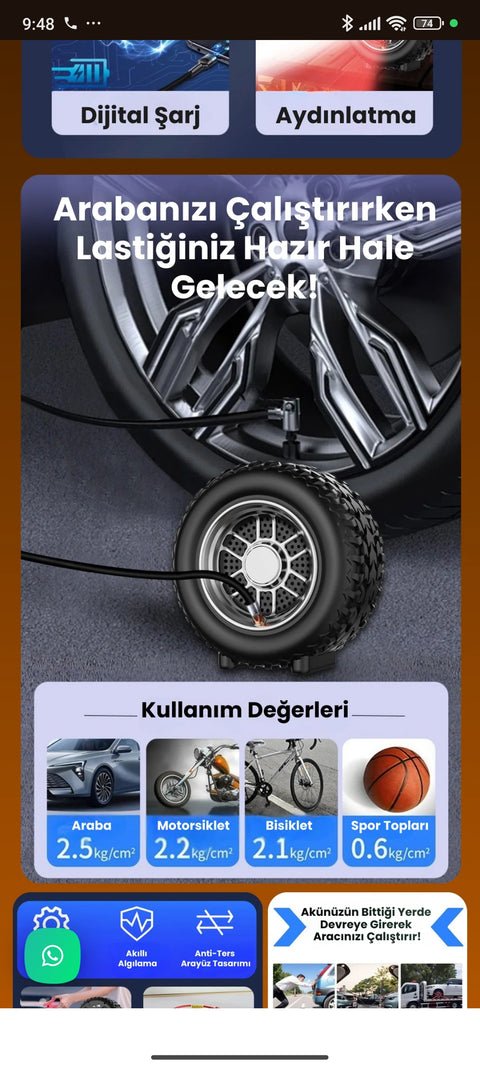 Akü Takviyeli Hava Kompresörü HXJS - 003 50 değerlendirme ürünü - Hoparlör kategorisi | Tekno Muaz