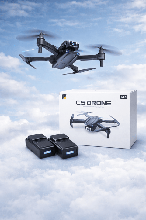C5 Kameralı Katlanabilir Drone – Çift Batarya | Profesyonel HD Kamera Drone ürünü - Drone kategorisi | Tekno Muaz