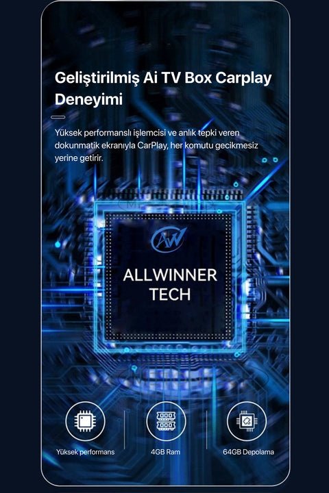 CarPlay AI Box Q2D (4GB RAM / 64GB Depolama) ürünü - Araç Ekipmanları kategorisi | Tekno Muaz