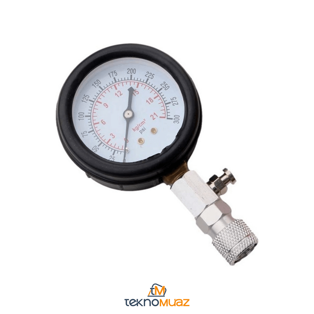Çok Fonksiyonlu Silindir Kompresyon Test Kiti – 0 - 300 PSI Çift Ölçekli Basınç Göstergesi | Hırdavat | TeknoMuaz
