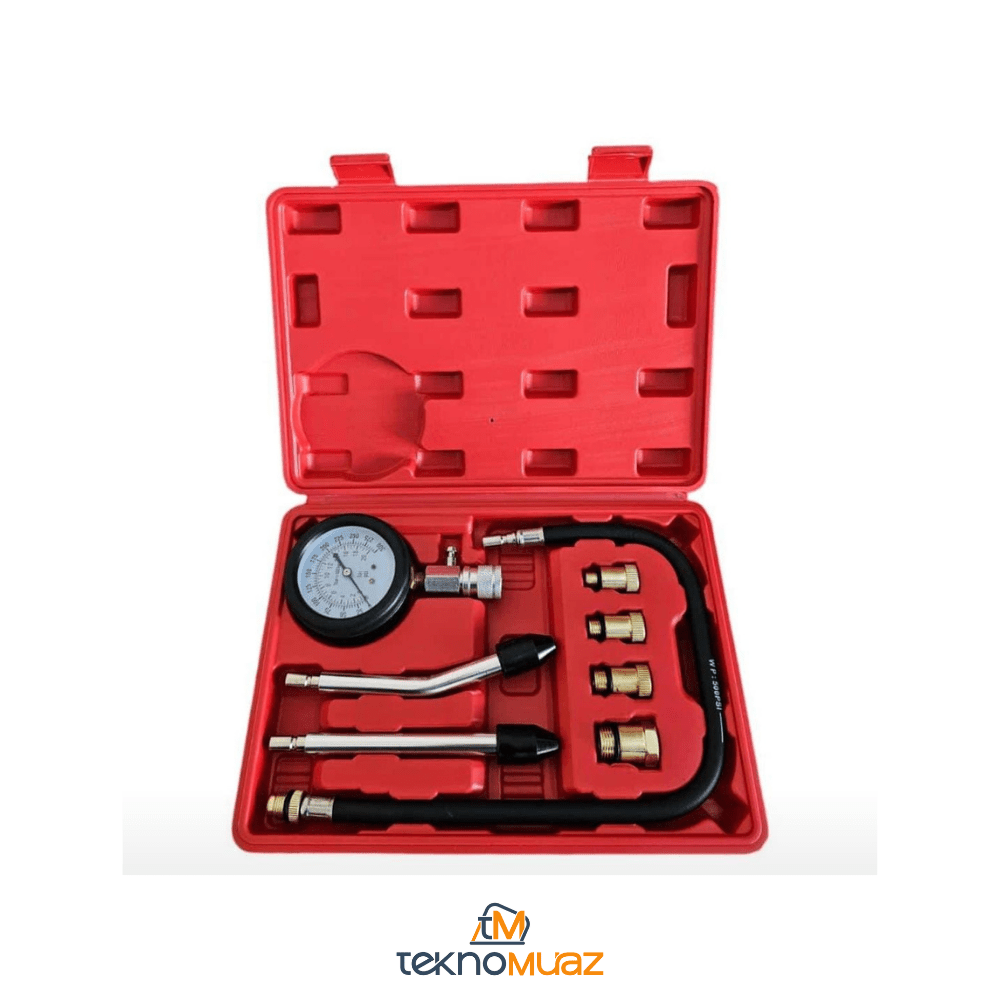Çok Fonksiyonlu Silindir Kompresyon Test Kiti – 0 - 300 PSI Çift Ölçekli Basınç Göstergesi | Hırdavat | TeknoMuaz