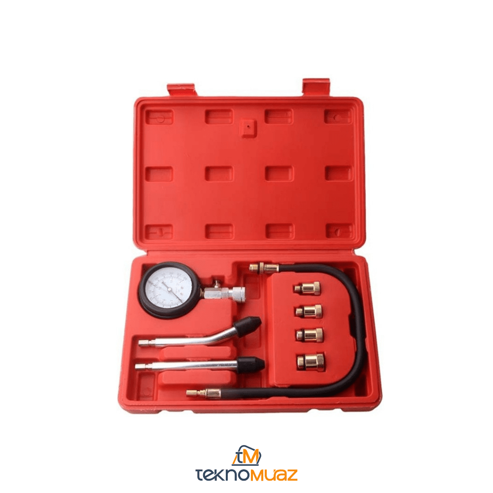 Çok Fonksiyonlu Silindir Kompresyon Test Kiti – 0 - 300 PSI Çift Ölçekli Basınç Göstergesi | Hırdavat | TeknoMuaz