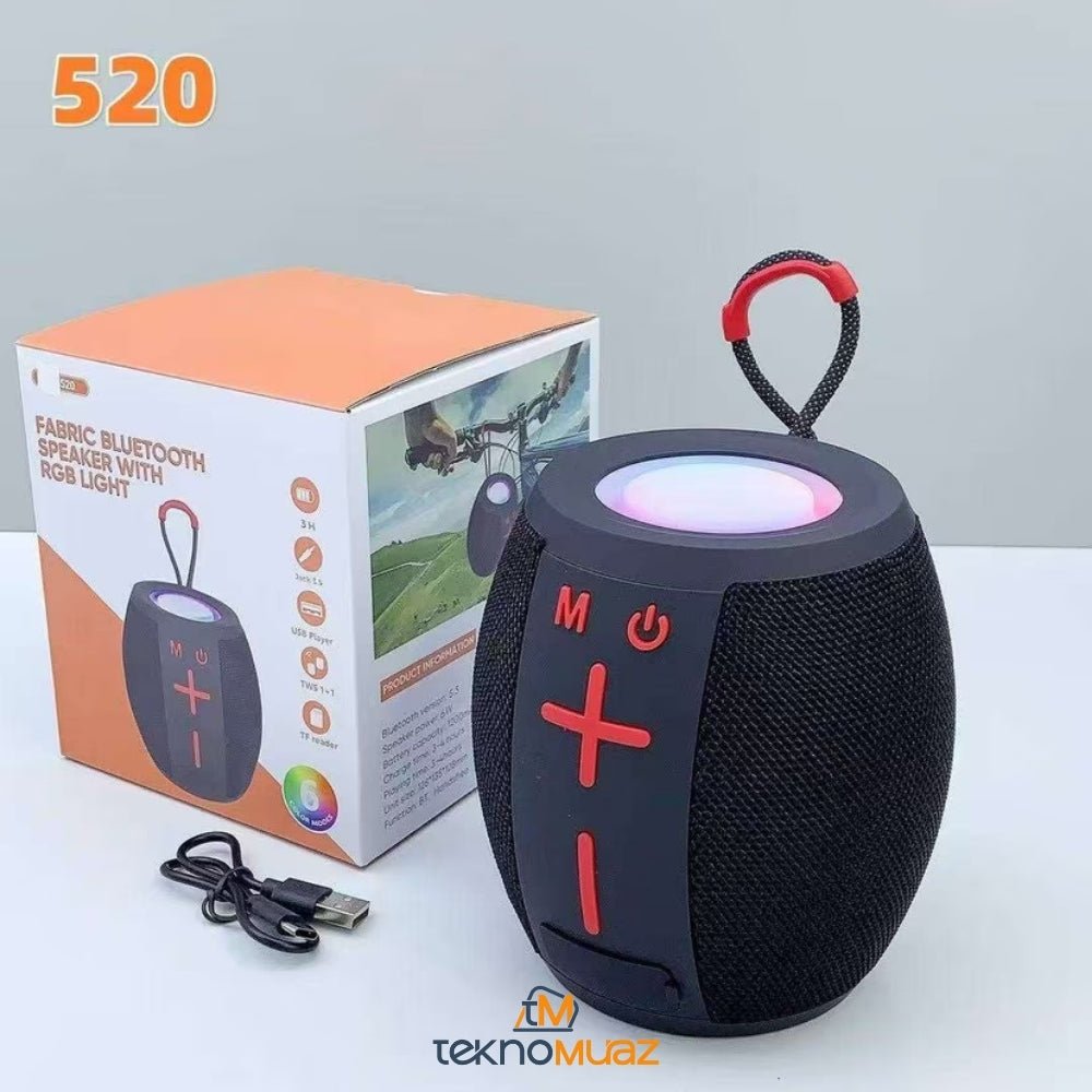 JC - 520 kablosuz BT taşınabilir hoparlör süper bas aktif Hifi müzik Stereo Woofer RGB işık su geçirmez ürünü - Aksesuar kategorisi | Tekno Muaz