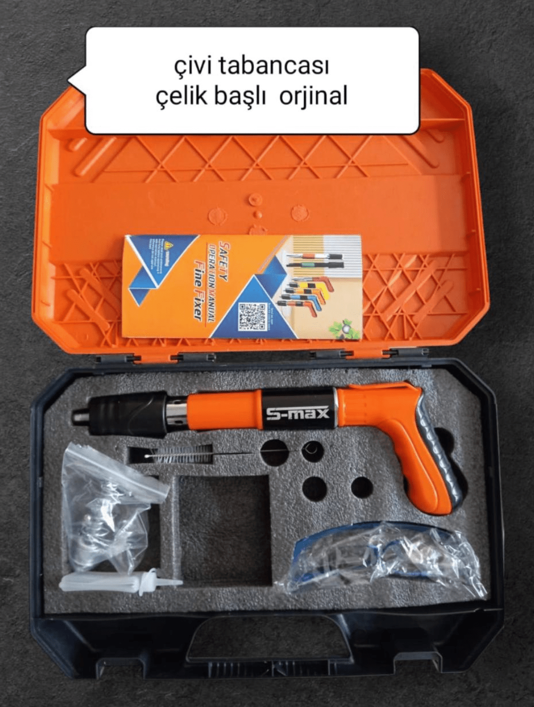 S - Max Çivi Tabancası – Çelik Başlı, Orijinal, Barutlu Montaj Tabancası | Taşınabilir Setli | Hırdavat | TeknoMuaz