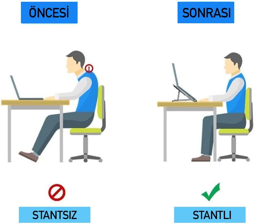 Taşınabilir Laptop Stand Tüm Laptoplarla Uyumlu Metal | | TeknoMuaz