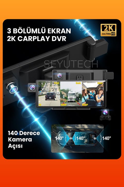 X3 Motosiklet CarPlay – 3 Kameralı ürünü - Araç Ekipmanları kategorisi | Tekno Muaz