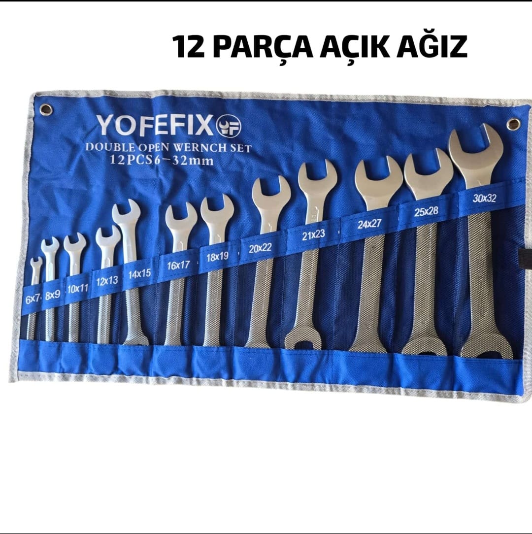 YOFEFIX 12 Parça Çift Ağızlı Anahtar Takımı (6 - 32 mm) | Hırdavat | TeknoMuaz