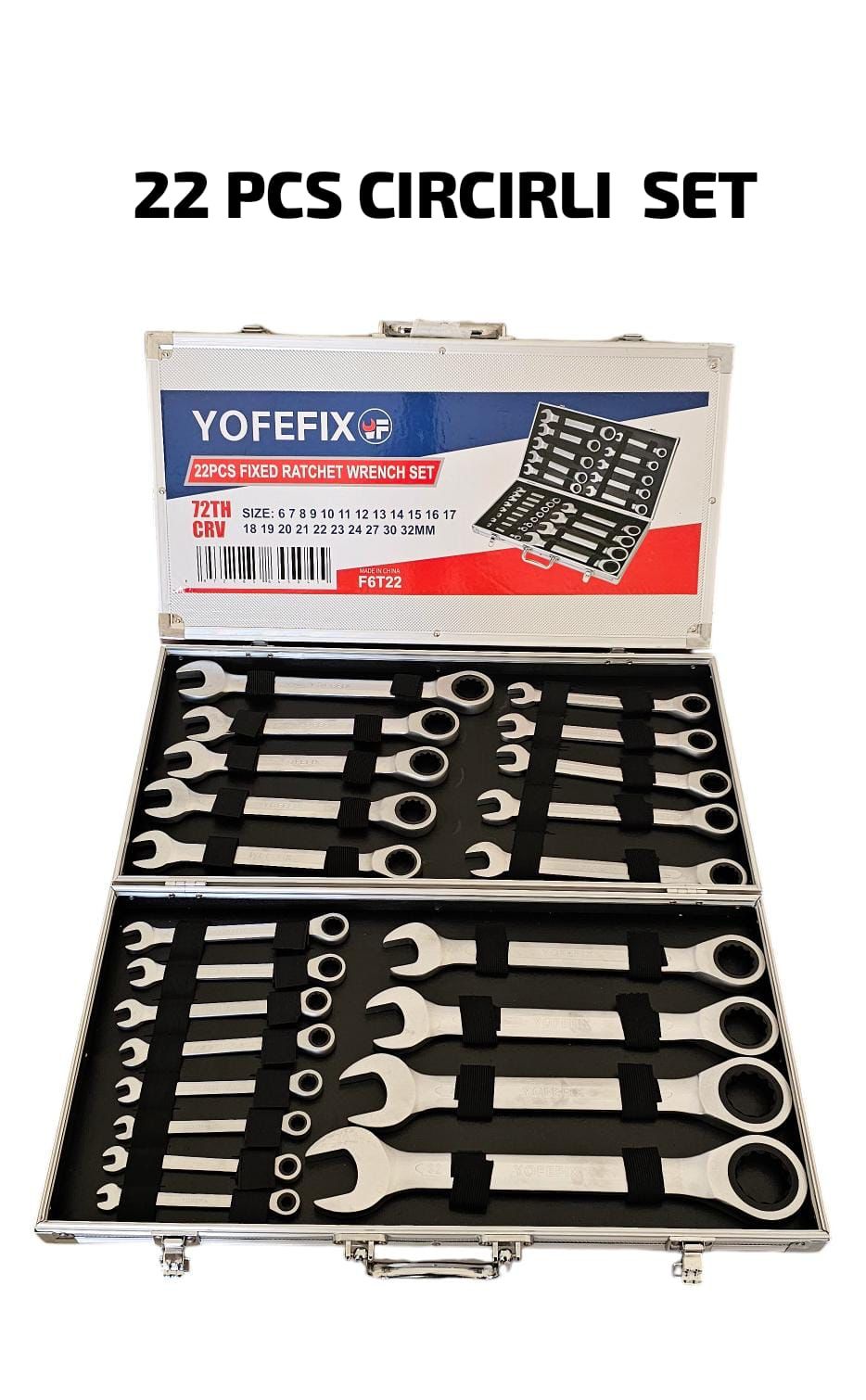 YOFEFIX 22 Parça Cırcırlı Anahtar Seti | Hırdavat | TeknoMuaz