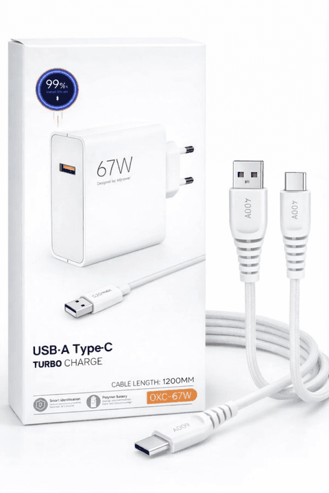 67 watt hızlı şarj aleti ve kablosu