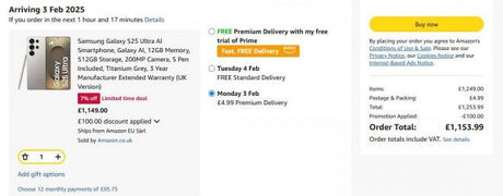 "Amazon UK'den Muhteşem Teklif: Ücretsiz Depolama Yükseltmesi ve 200 Pound İndirimli Galaxy S25!" - Tekno Muaz