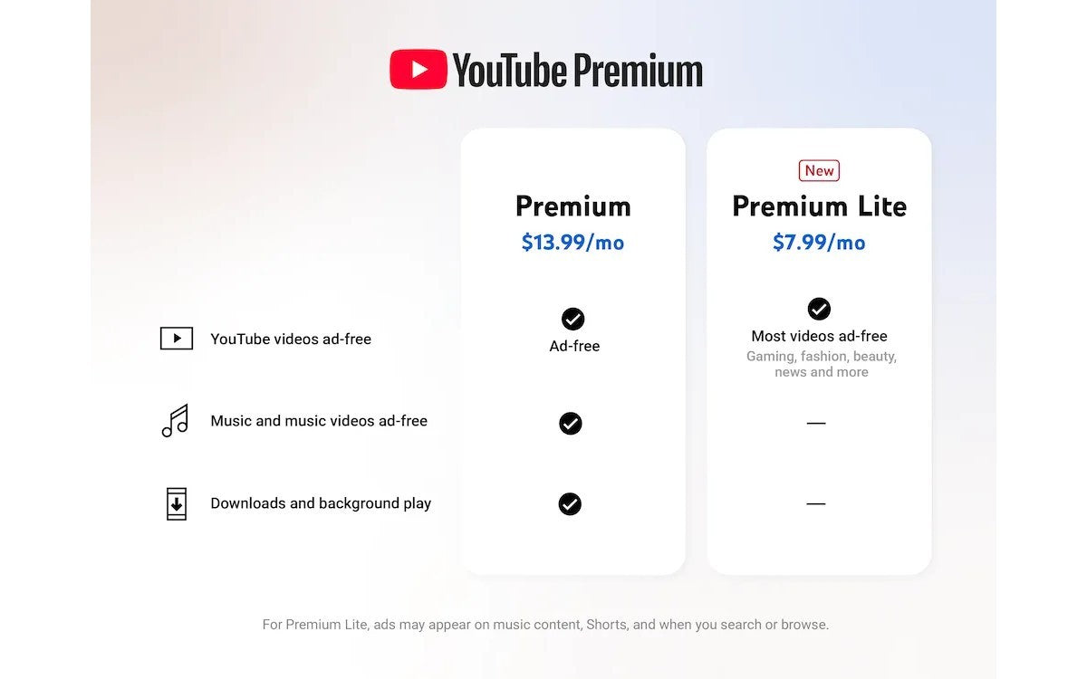 YouTube, daha uygun bir Premium Lite planını tanıtıyor