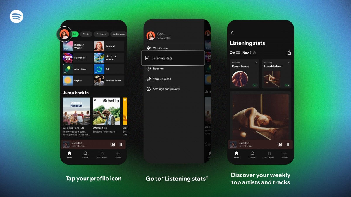 Spotify artık size haftalık dinleme istatistikleri sunuyor
