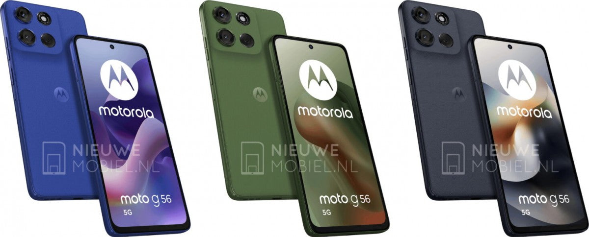 Moto G56'nın üçü dört renk seçeneğini gösteren daha fazla sızıntı ortaya çıktı