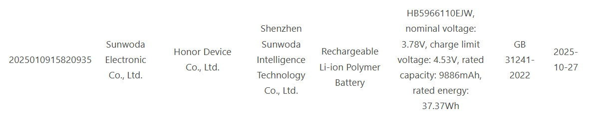 Honor Power 2'nin inanılmaz batarya kapasitesi onaylandı