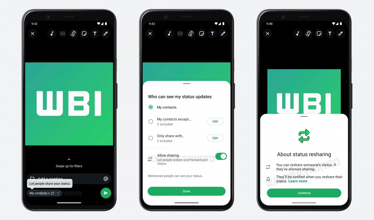 WhatsApp, diğerlerinin durum güncellemelerinizi paylaşmasına izin verme seçeneği sunacak