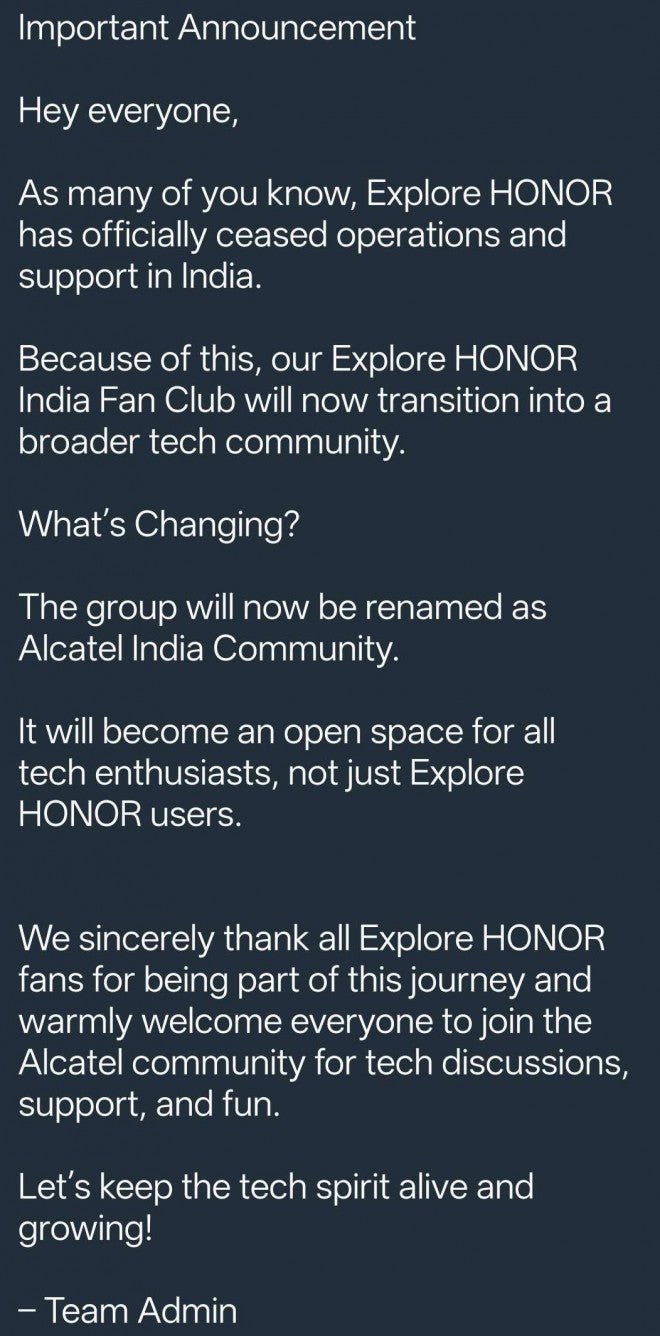Honor, Hindistan'daki dönüşünü aniden iptal ediyor - Tekno Muaz