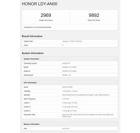 Honor Magic8 Pro Air, işlemcisini doğrulayan Geekbench testinden geçiyor - Tekno Muaz