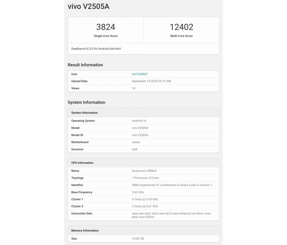 iQOO 15, Geekbench'i ziyaret ediyor ve yeni bir rekor kırıyor, Q3 oyun çipi yakında detaylandırılacak - Tekno Muaz