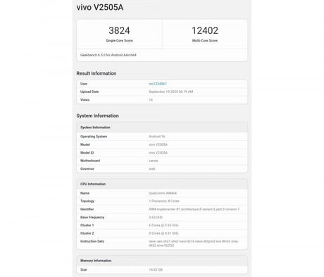 iQOO 15, Geekbench'i ziyaret ediyor ve yeni bir rekor kırıyor, Q3 oyun çipi yakında detaylandırılacak - Tekno Muaz