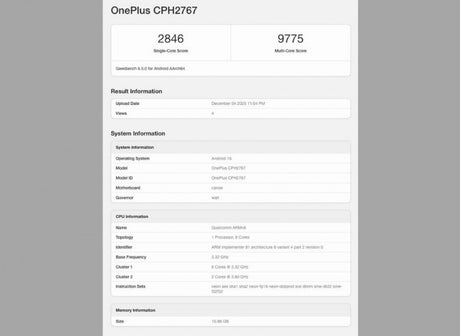 OnePlus 15R, 12GB RAM ve Android 16 ile Geekbench'te görüldü - Tekno Muaz