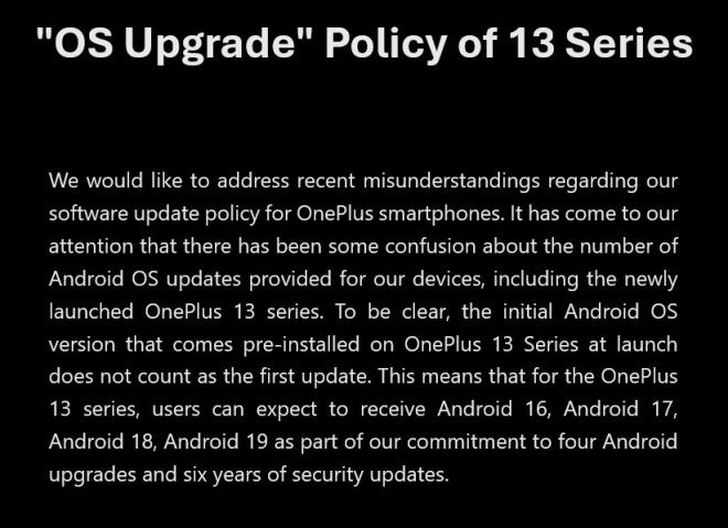 OnePlus durumu netleştiriyor: OnePlus 13 ve 13R, vaat edildiği gibi 4 işletim sistemi güncellemesi alacak - Tekno Muaz