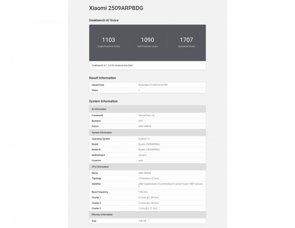 Poco Pad M1, Geekbench AI çalıştırıyor, özellikleri sızdırıldı