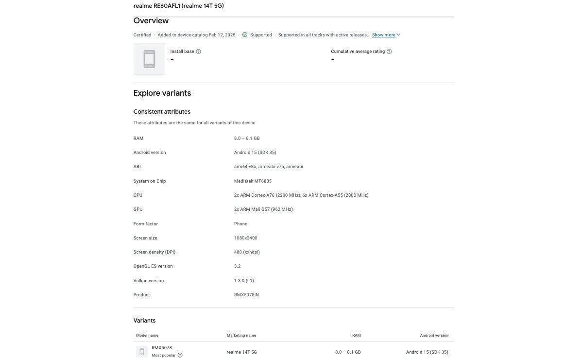 Realme 14T, Google Play Console'da göründü, ana özellikleri doğrulandı - Tekno Muaz