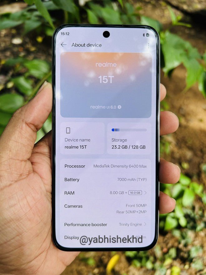 Realme 15T doğada görüldü - Tekno Muaz