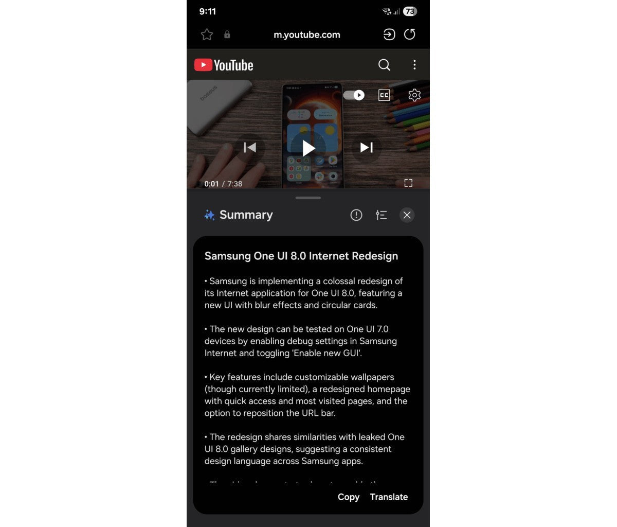 Samsung'un Android 16 tabanlı One UI 8'i, çevrimiçi videoları yapay zeka ile özetlemek için kullanacak - Tekno Muaz