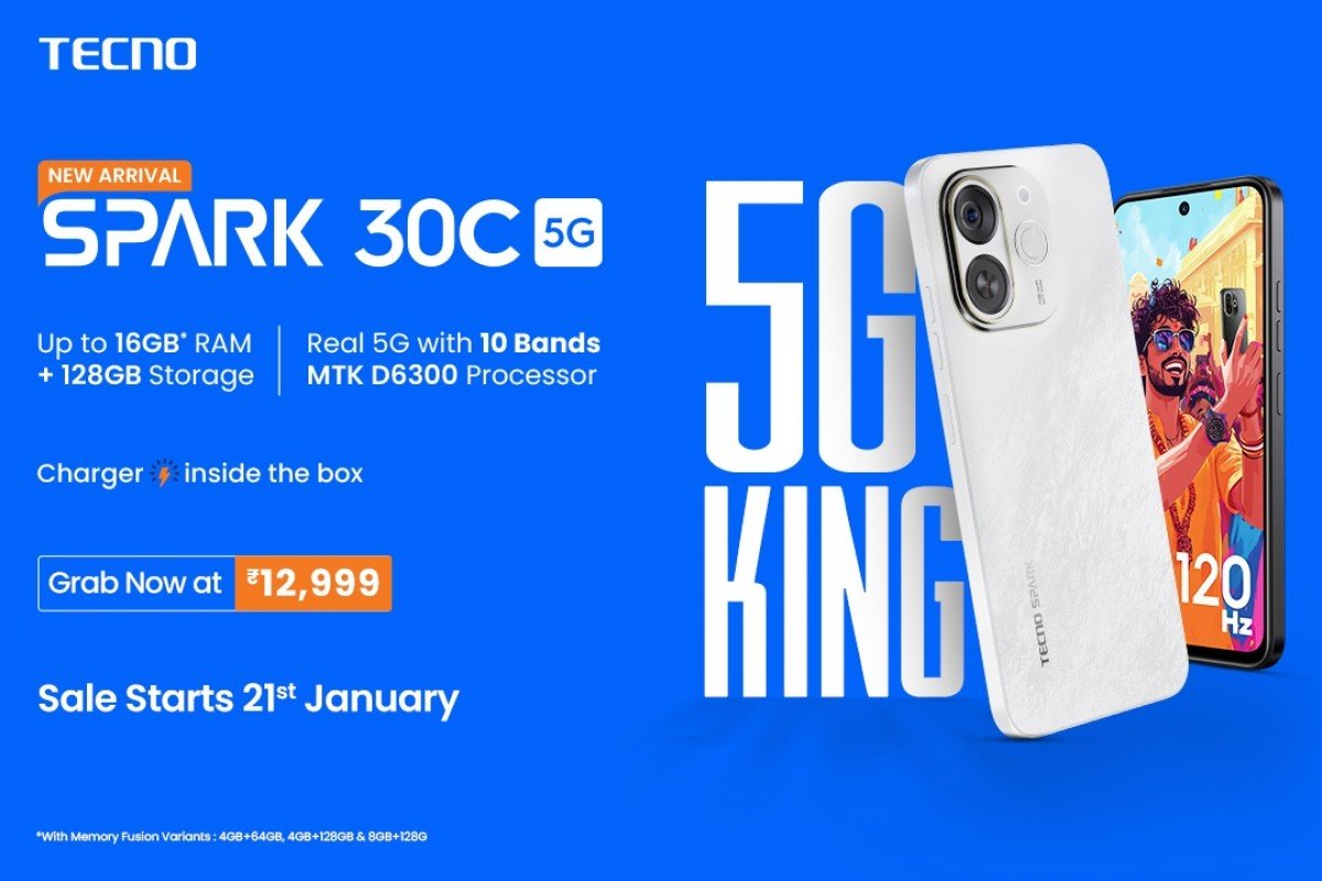 "Tekno Spark 30C 5G Hindistan'da Çılgın Bir Hızla Geliyor!"
