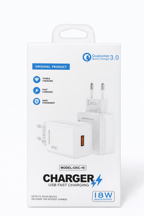 18W USB Hızlı Şarj Adaptörü | QC 3.0 Destekli | Güvenli ve Stabil Şarj ürünü - Şarj Aleti kategorisi | Tekno Muaz