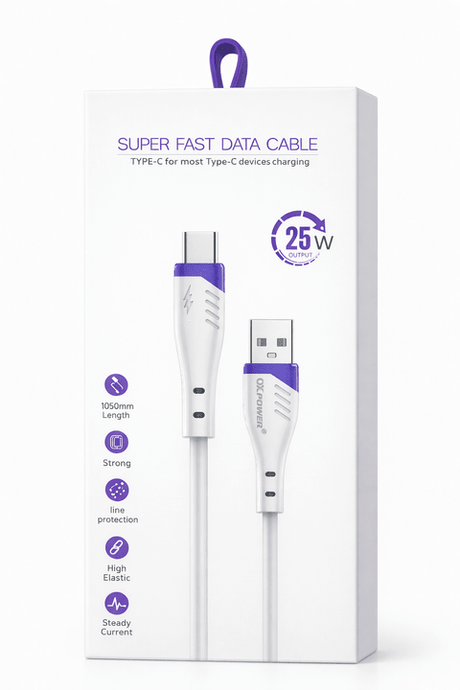 25W Type - C Hızlı Şarj Data Kablosu (1.05m) ürünü - Şarj Aleti kategorisi | Tekno Muaz