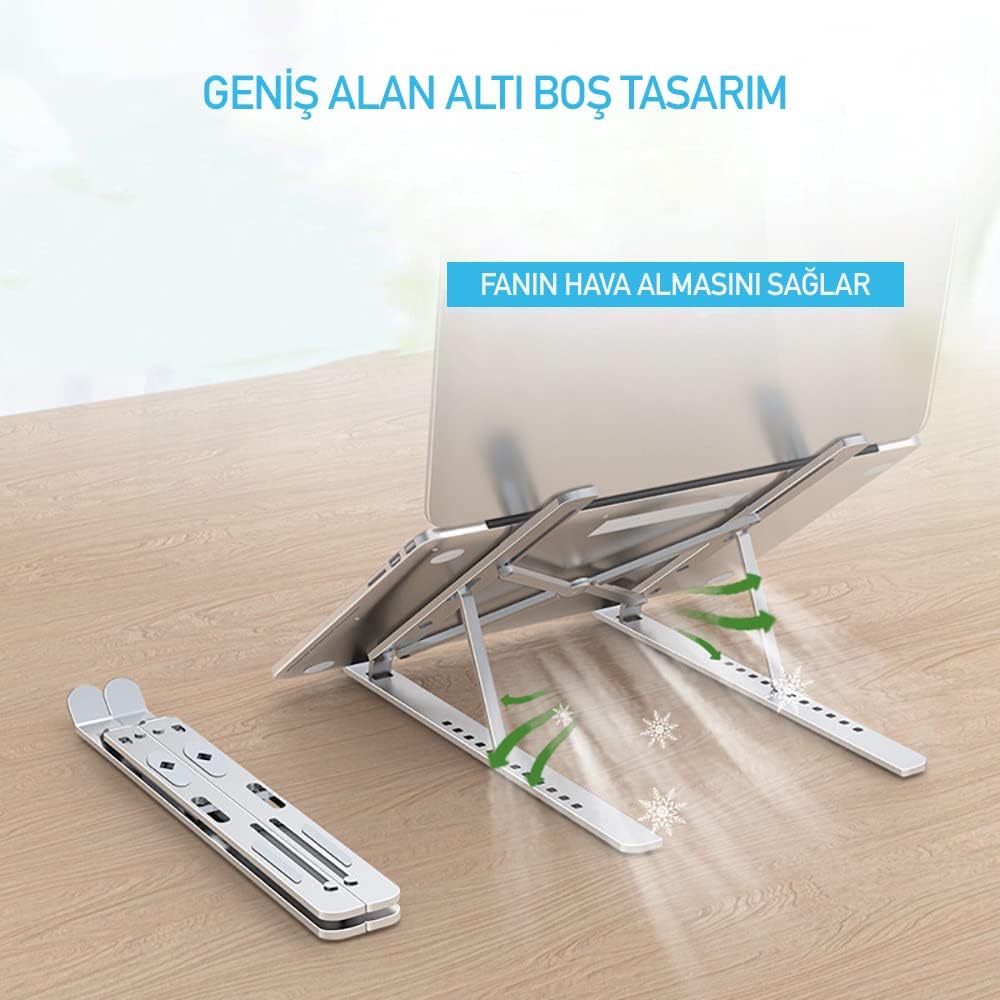 Taşınabilir Laptop Stand Tüm Laptoplarla Uyumlu Metal