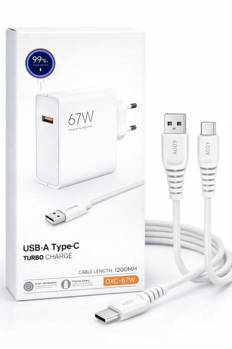 67 watt hızlı şarj aleti ve kablosu ürünü - Şarj Aleti kategorisi | Tekno Muaz