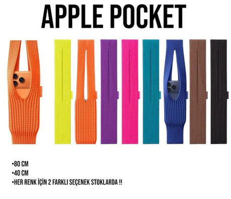 Apple Pocket Örgü Telefon Askısı – kılıf iPhone Uyumlu, 40 cm & 80 cm, Çok Renkli ürünü - Aksesuar kategorisi | Tekno Muaz