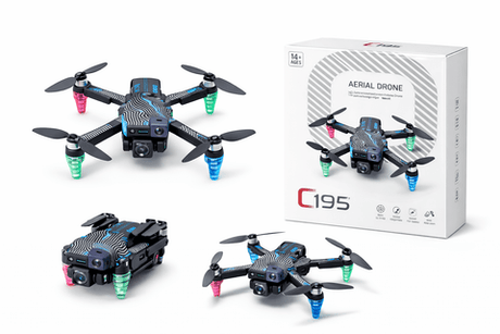 C195 Katlanabilir Drone | HD Kamera + LED Işık + Kolay Kullanım ürünü - Drone kategorisi | Tekno Muaz