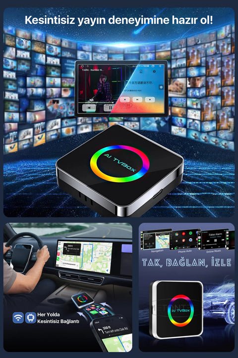 CarPlay AI Box Q2D (4GB RAM / 64GB Depolama) ürünü - Araç Ekipmanları kategorisi | Tekno Muaz