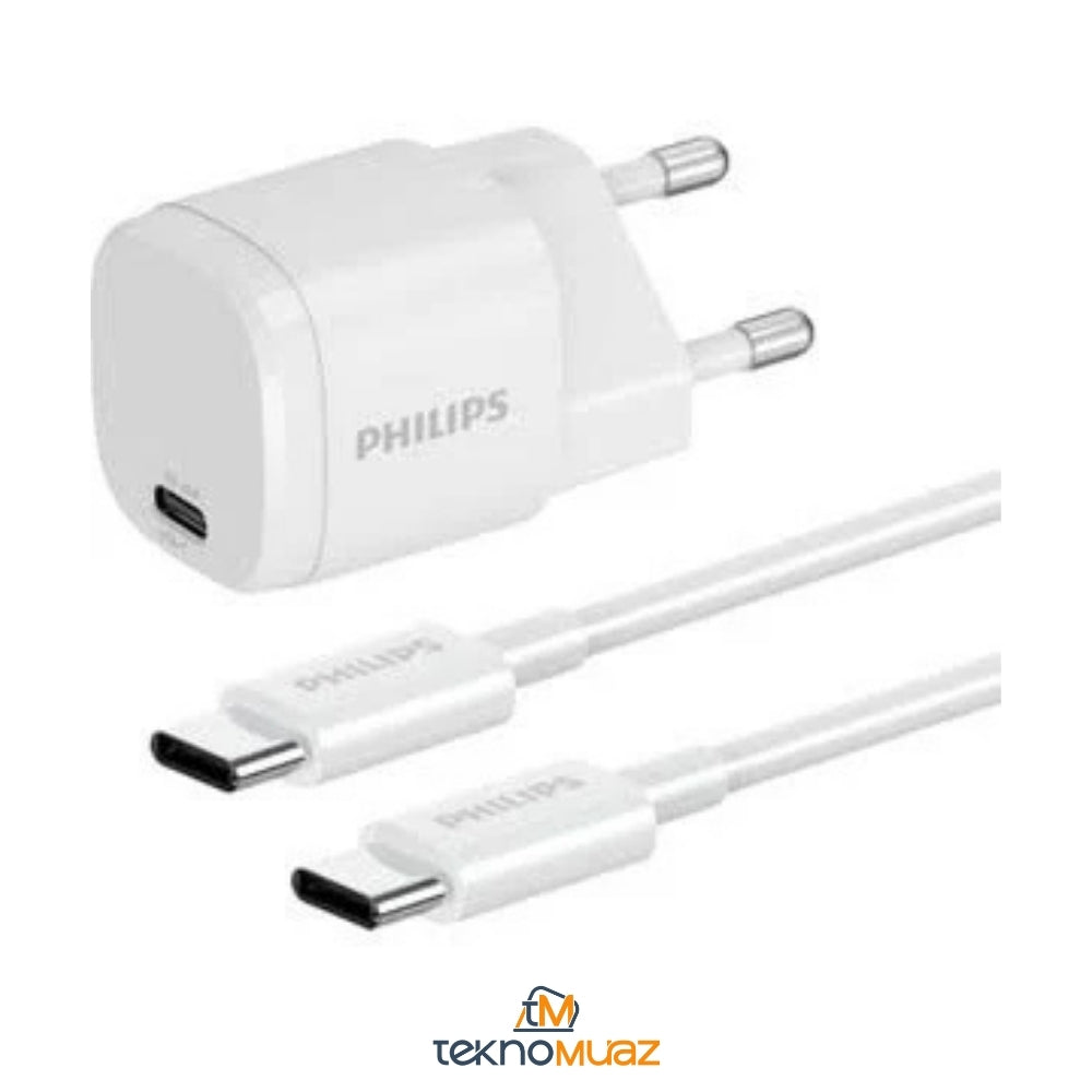 Philips DLP4312C 20W Type - C Pd Hızlı Şarj Adaptörü Ve Kablosu ürünü - Şarj Aleti kategorisi | Tekno Muaz