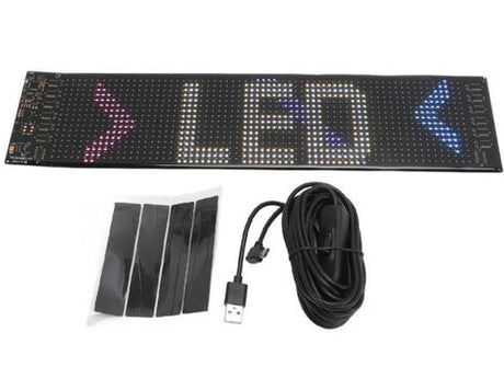USB LED Pixel Tabela – Programlanabilir Kaydırmalı Yazı Paneli (Araba & Masaüstü) 133 cm ürünü - Aksesuar kategorisi | Tekno Muaz