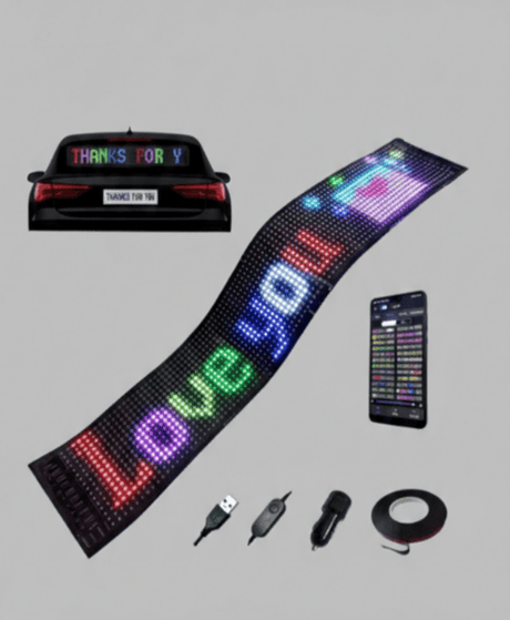 USB LED Pixel Tabela – Programlanabilir Kaydırmalı Yazı Paneli (Araba & Masaüstü) 37 cm ürünü - Aksesuar kategorisi | Tekno Muaz